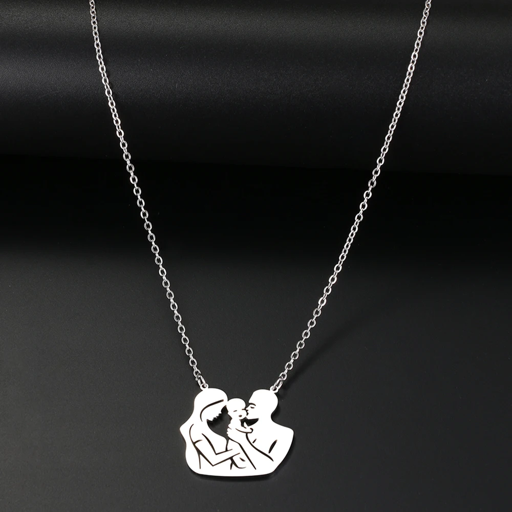 Ожерелья из нержавеющей стали семейная любовь кулон колье мужская цепочка