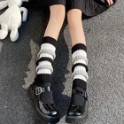Женские теплые носки PUIMENTIUA до колена, тонкие крутые вязаные длинные зимние носки в стиле панк, косплей, готика, кавайные носки в стиле хип-хоп, Y2k