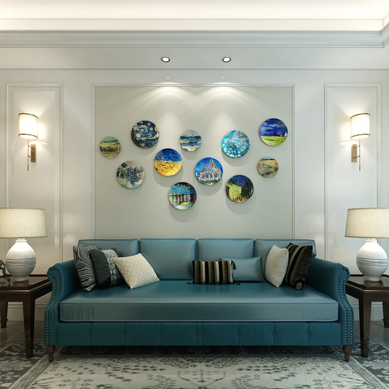 Европейский Ван Гог Картина маслом Тарелка декоративная тарелка подвесная