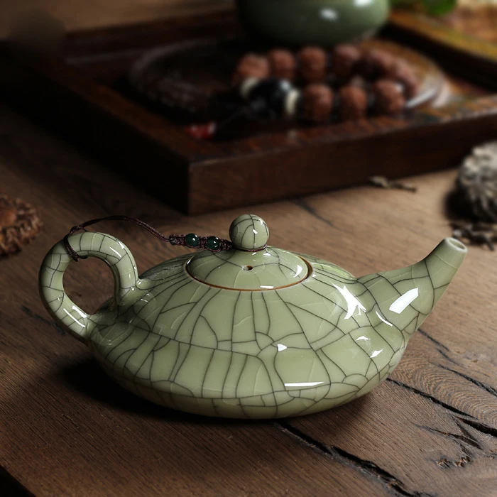 [GRANDNESS] Новинка горячая Распродажа хрустящая глазурь Ge Kiln Longquan Celadon чайник 300 мл