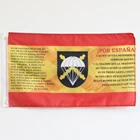 Флаг Испании с крестом бордового цвета крест испанской империи Сан-Андреас со стихотворением о Испании и щит парашютной бригады