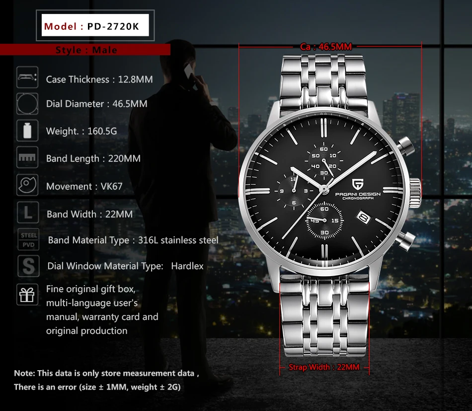 Бренд класса люкс водонепроницаемые 30 метров кожа Япония Seiko VK67 движение