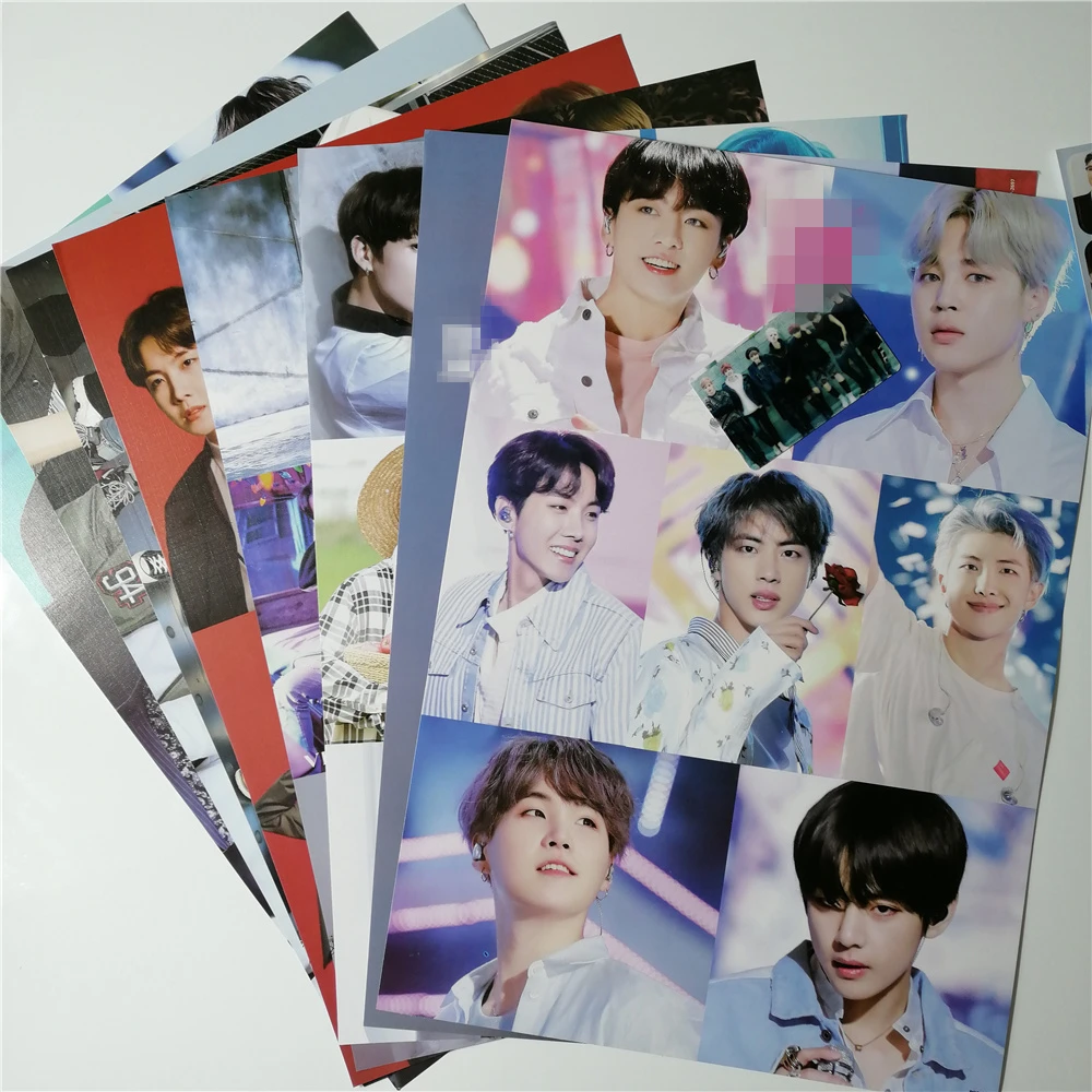 8 *(42x29 см) Новые Настенные стикеры Bangtan Плакаты для мальчиков Подарочные постеры