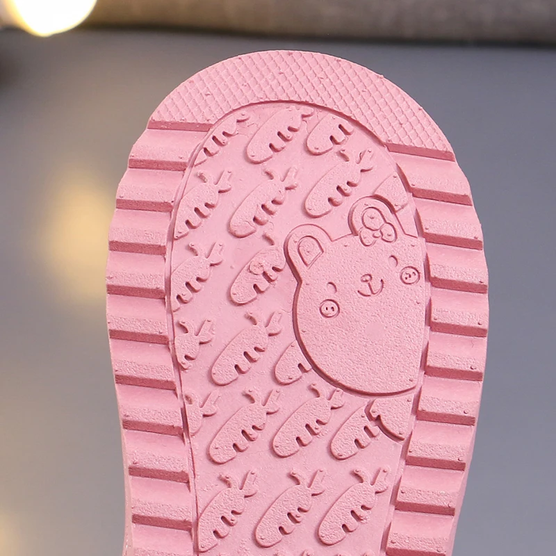 Зимние ботинки из флока на меху для маленьких мальчиков модные розовые ботильоны