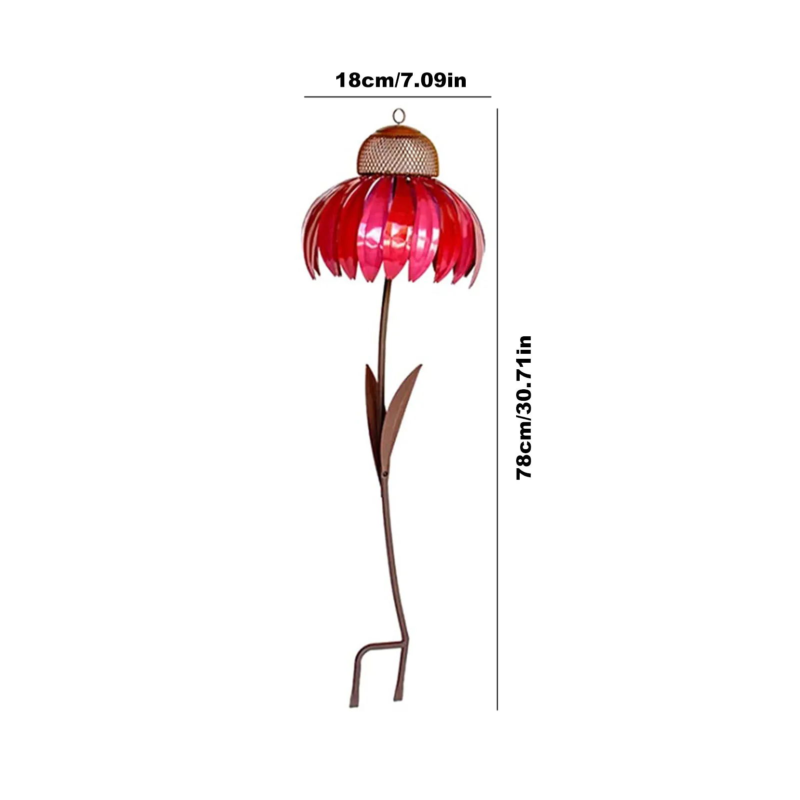 

1PCS Coneflower Standing Bird Feeder Rust Resistant Art Metal Bird Feeder With Stand Flower Stakes For Outside Garden Decoration