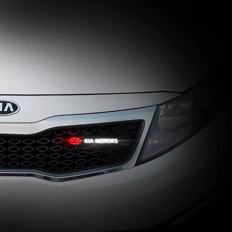 ABS Chrome Grille Emblem Badge LED Decoration lights Car Logo Sticker For KIA Cerato Sportage R k2 k3 k4 k5 k6 Sorento Sportage Soul Optima