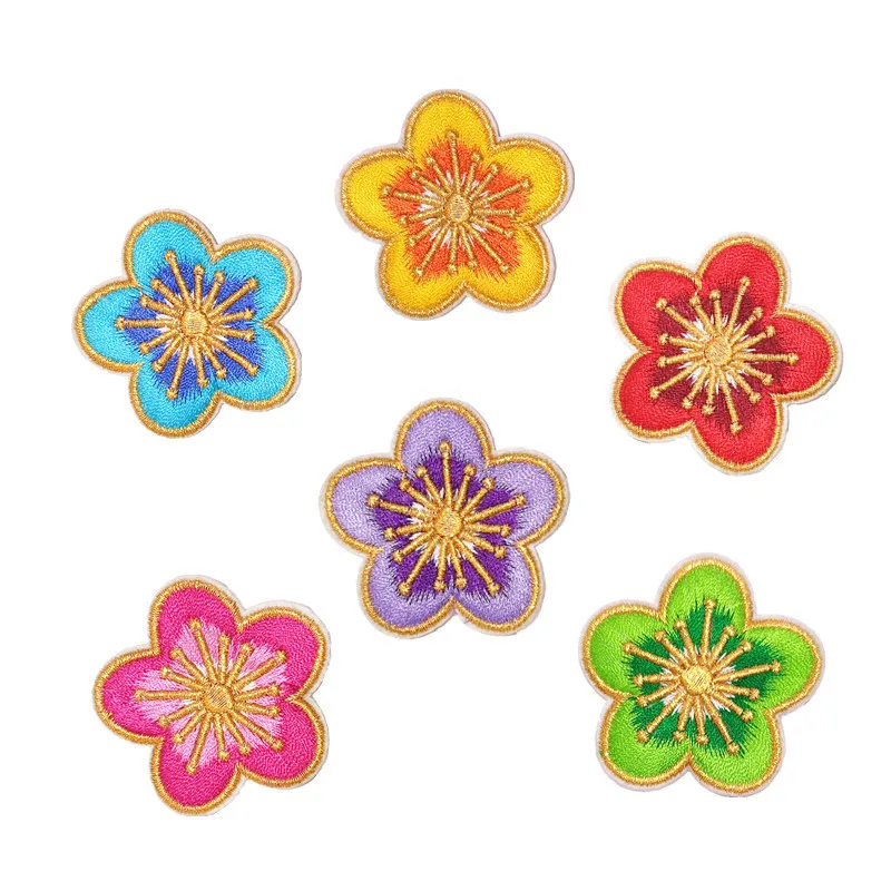 

Iron on Flower Patches for Clothing Stripes Beautiful Flower Badges Sticker on Clothes Embroidered Patches for Kids DIY Applique