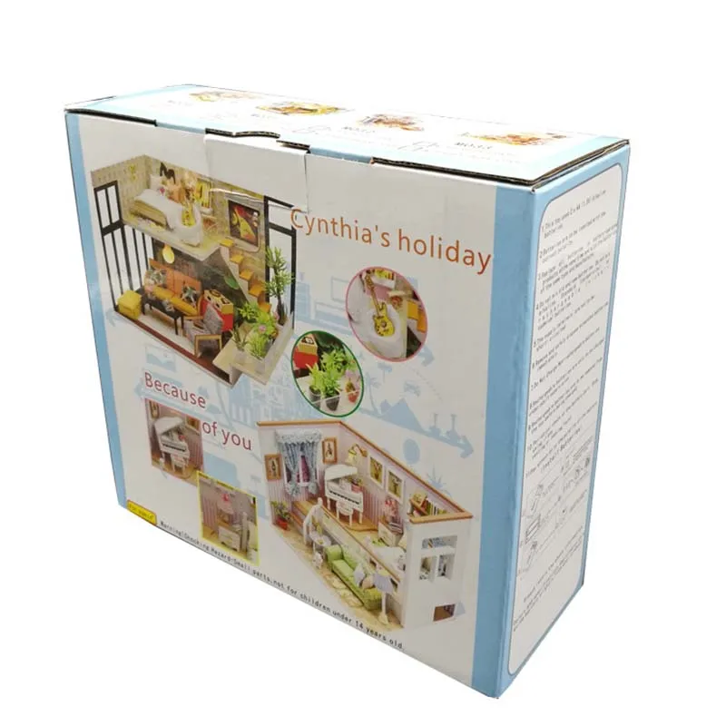 Лидер продаж Кукольный дом сделай сам Строительная ручной сборки M034 дерева