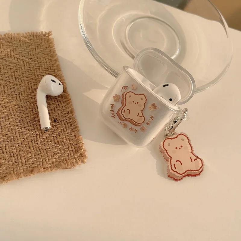 Чехол-накладка для беспроводного bluetooth-наушников airpods 1 2 Pro прозрачный |