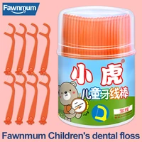 fawnmum 50 pcs childrens dental floss stick interdental brushes dental clean teeth dental floss care toothpick flossdisposable