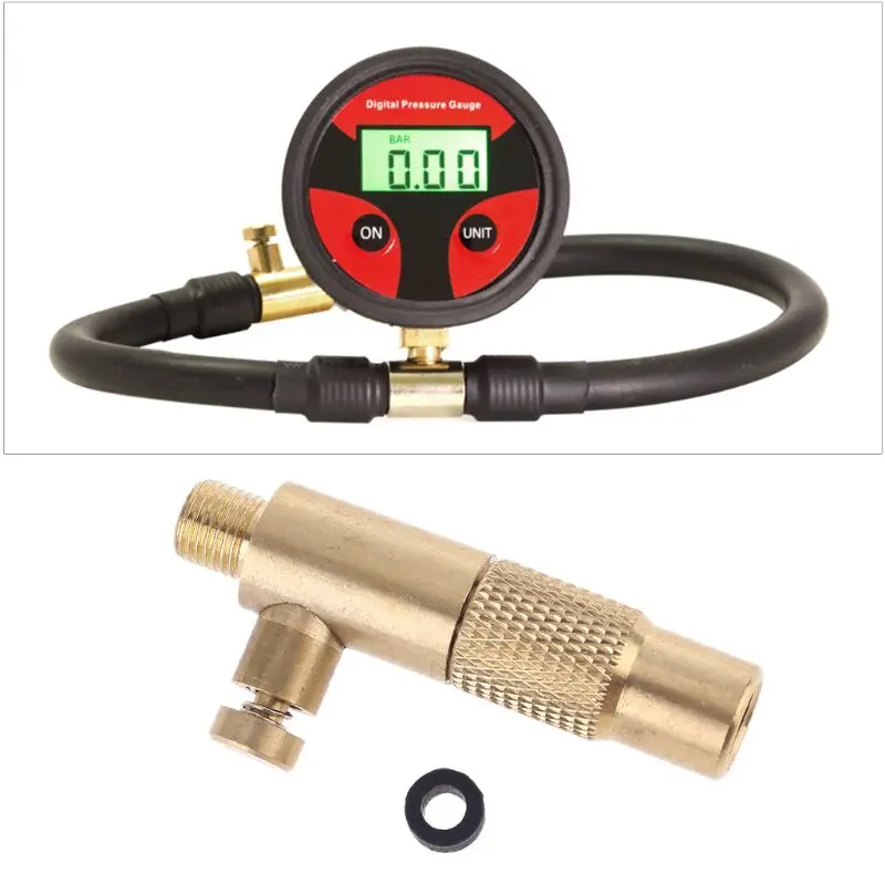 

Brass Car Tire Inflator Standard Fine Thread Vehicle Air Compressor Pump Connector with Deflation function