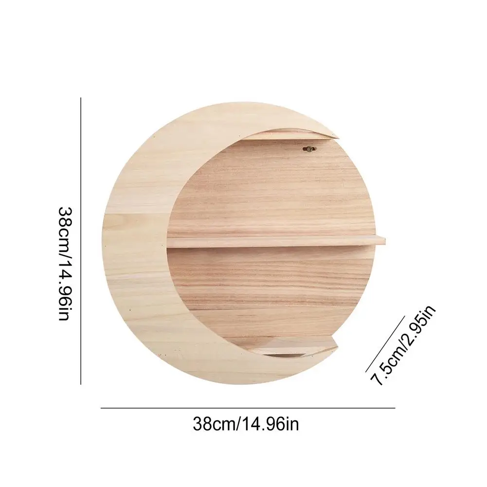 

Wooden Moon Shelf Wall Art Crescent Storage Shelves For Room Deco Wall Shelving In The Shape Of The Moon Wall Act Decorate