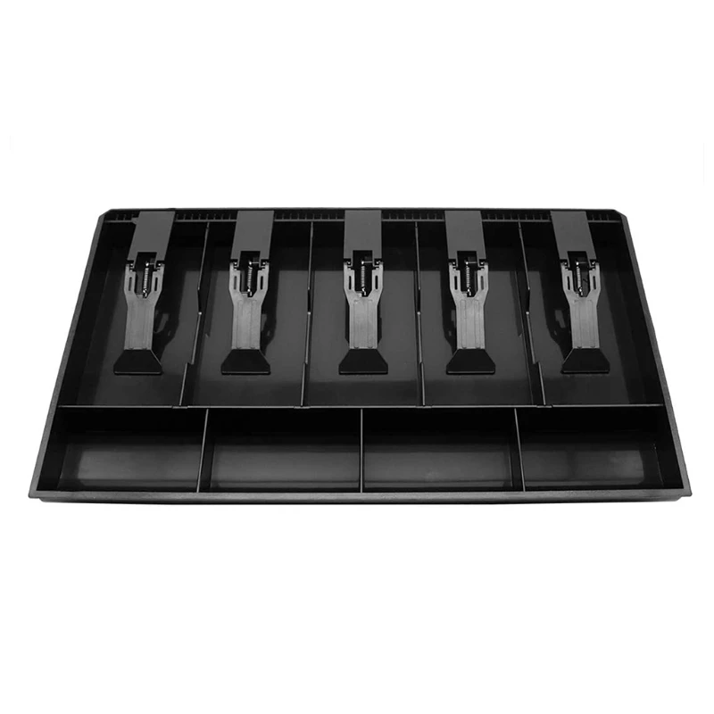 

Large Cabinet Cash Drawer Register Insert Money Tray 5 Compartment Cashier Box