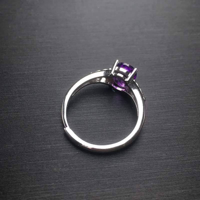 Женское кольцо с аметистом CSJ ювелирное изделие из серебра 925 пробы