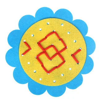 

DIY Non-woven Handmade Teaching Aids Threading Kindergarten Materials Baby Early Education Montessori Education Rainbow Loom