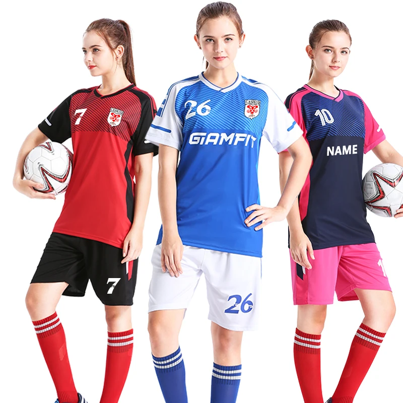 Футболка для девушек Профессиональная футбольная форма женщин женская майка на