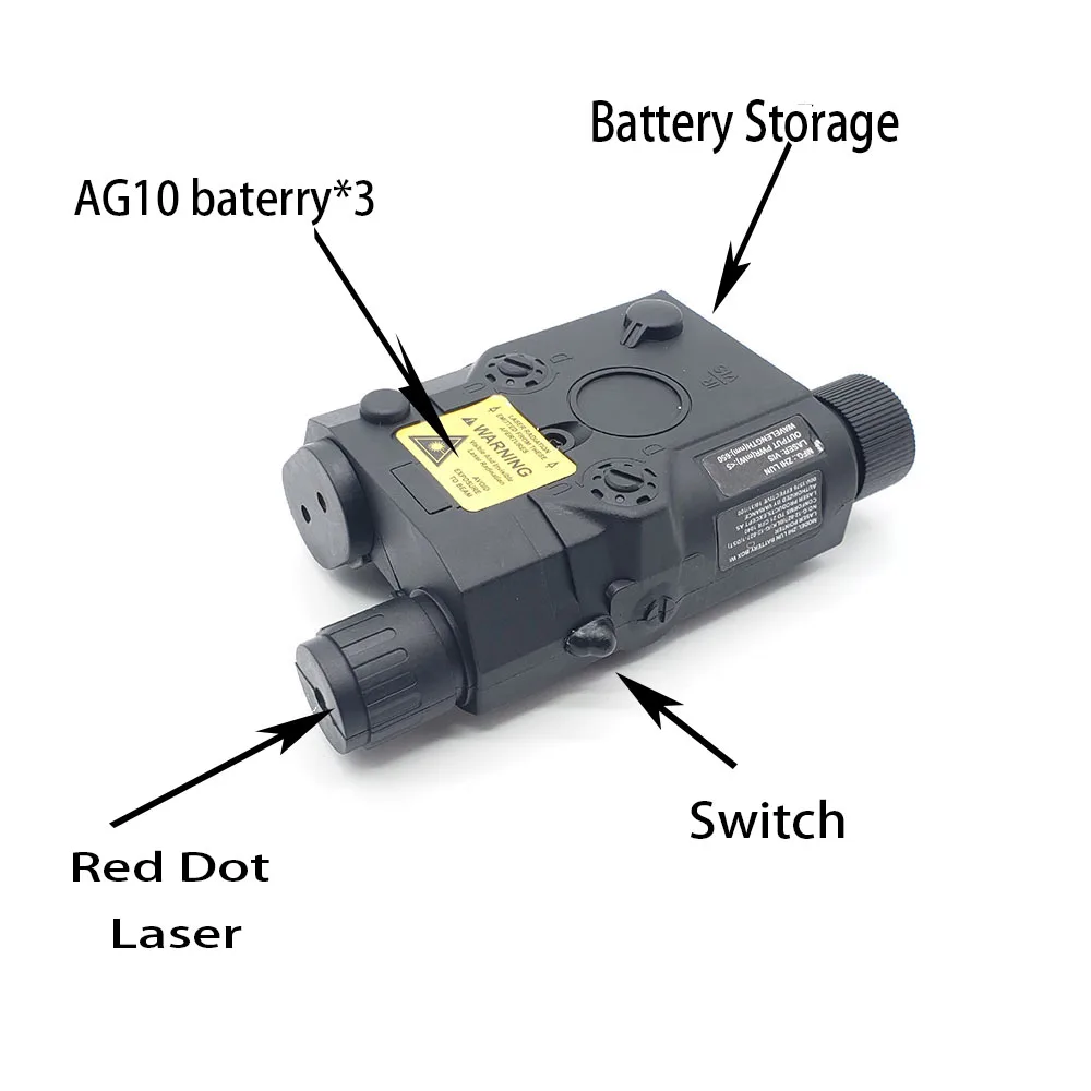 

AN/PEQ-15 Red Dot лазерный Белый светодиодный фонарик 270 люмен для Стандартный 20 мм рельс Ночное видение охотничье ружье Батарея чехол элемент