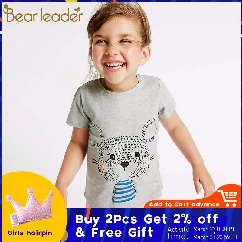 Bear Leader/летние топы для девочек одежда детей с героями мультфильмов летние