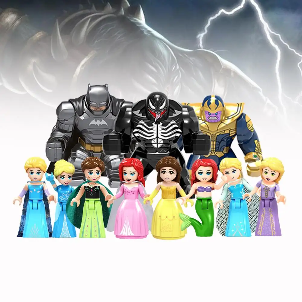 Playmobil оригинальные большие строительные блоки Venom Бэтмен танос Халк принцесса