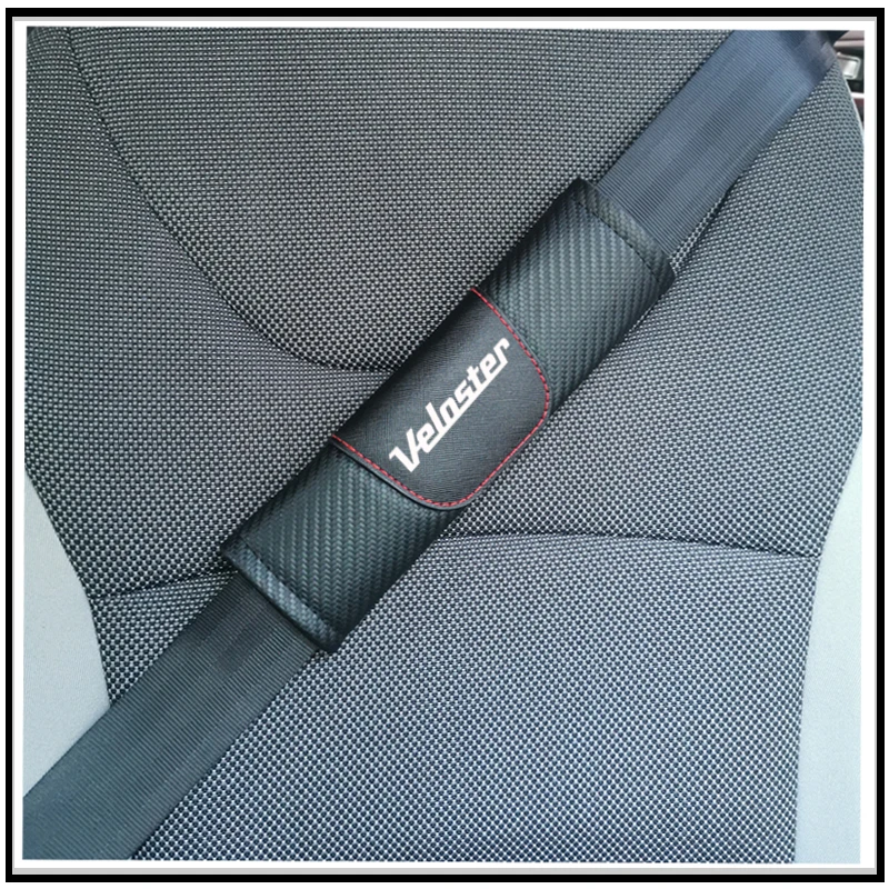 

Кожаные накладки для автомобильного ремня безопасности из углеродного волокна для Hyundai Veloster, наплечный ремень безопасности, накладка, чехо...