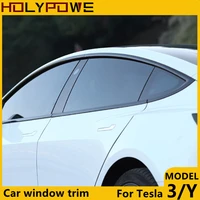 for tesla model 3 y car window trim frame stainless steel sus304 body exterior decoration stickers black color carbon pattern