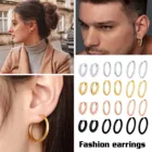 Серьги-Обручи из нержавеющей стали, гипоаллергенный круглый обруч, хрящевая спираль, Висячие серьги для мужчин и женщин