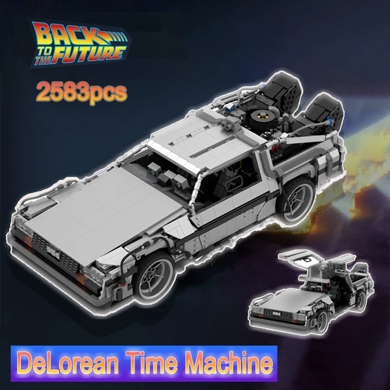 

Kid's Block Toys Time Travel Back To The Future 1985 Machine Speed Racing Building Blocks Sports Car Model Bricks Kids Gift