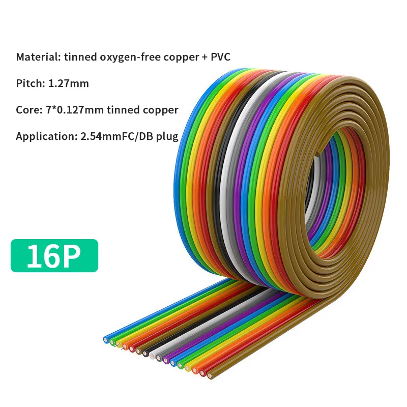 

Pure copper color cable 40P Dupont line 10-60 core rehearsal line display flat wire thick copper core 24AWG