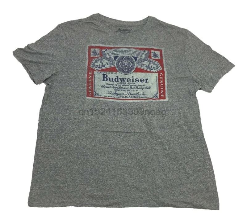 Budweiser пиво может логотип классический алкоголь Лагер Мужская футболка X-Large |