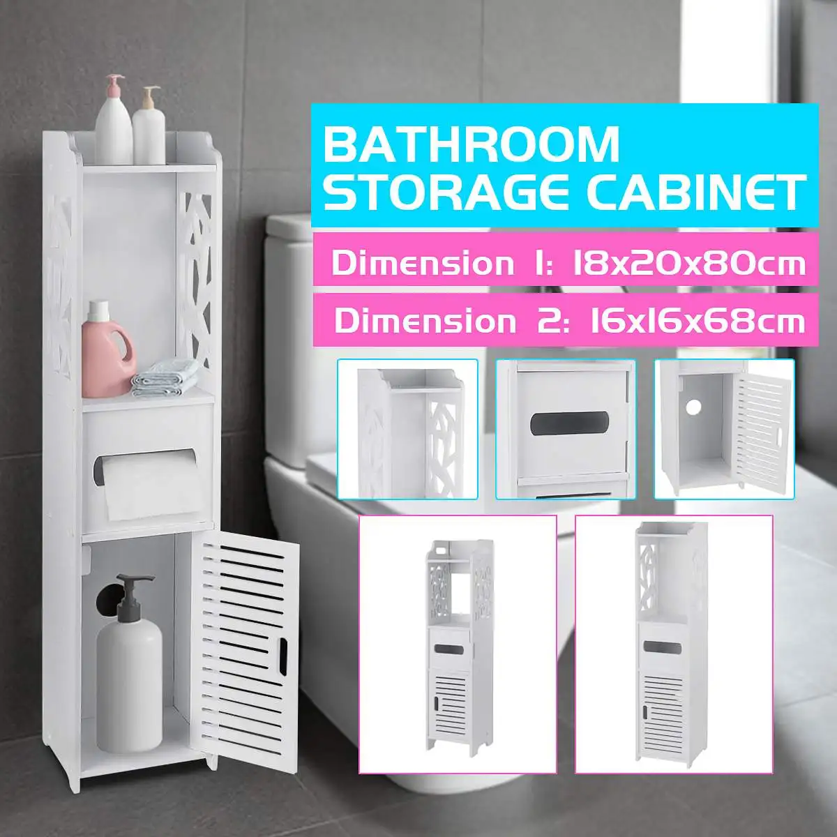 

Waterproof Toilet Paper Holder Rack Storage Cabinet Bathroom Organzier Shower Corner Shelf Bathroom Shelves Stand Tissue Box