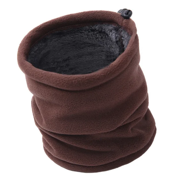 Coffee Пеший Туризм зимние рыбий хвост Шапка-шарф двухслойный Балаклава Флисовая Балаклава регулируемое наголовное крепление шарф на холодную погоду, походный шарф Обёрточная бумага унисекс - Цвет: Coffee