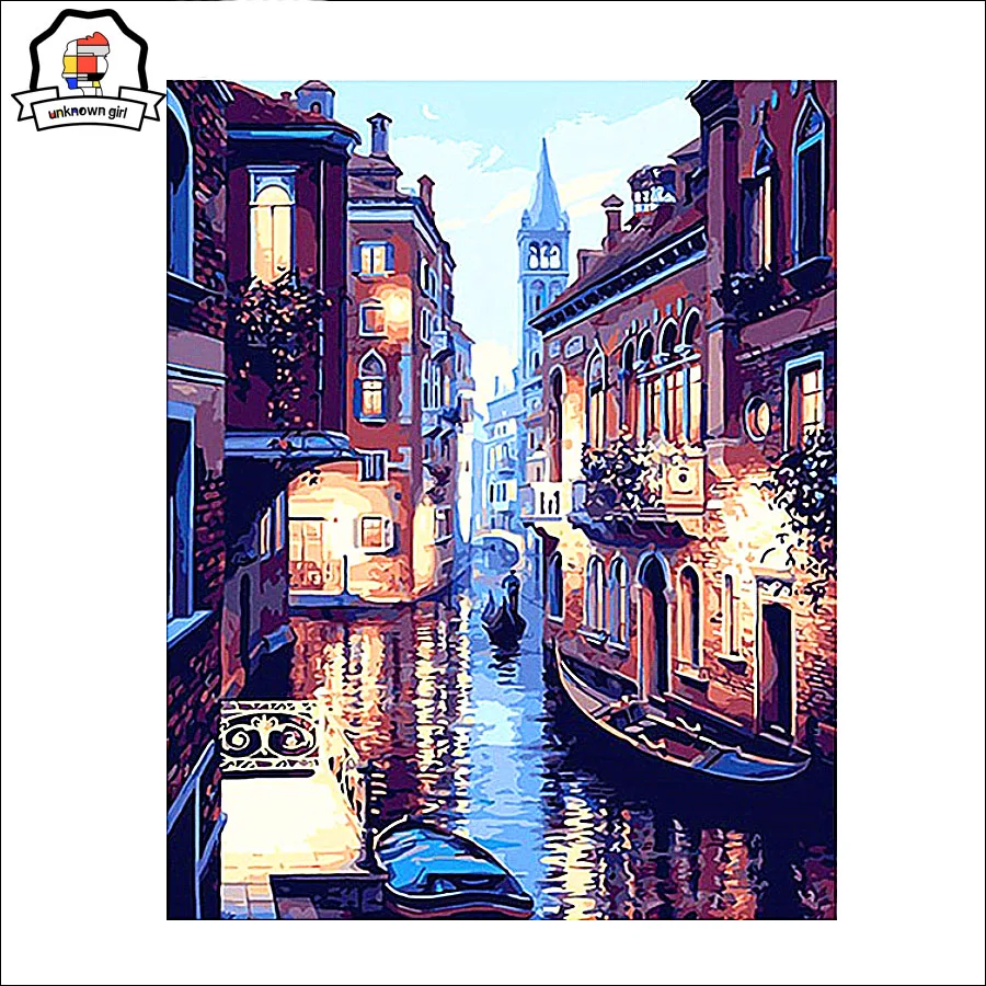 Вишневый пейзаж DIY Цифровая живопись по номерам уникальный подарок акриловая