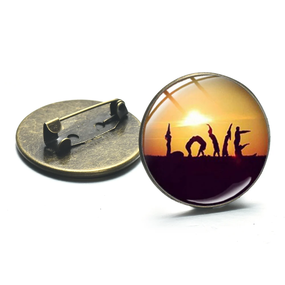 Модные Значки для танцев йоги клуба творческая надпись I Love Yoga с художественными