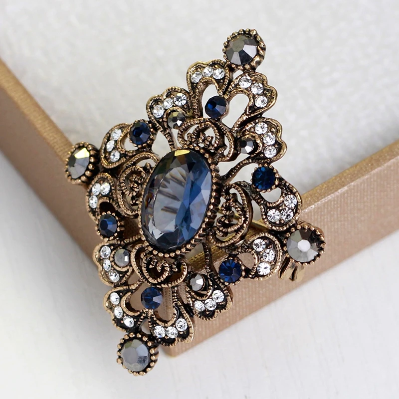 Винтажные геометрические большие зеленые камни фотобулавки Женские аксессуары