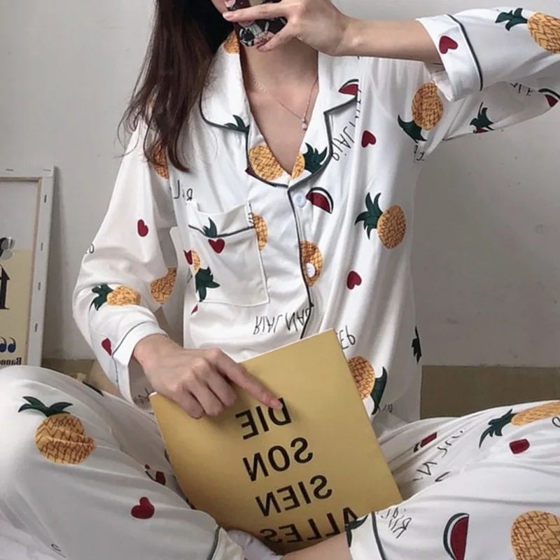 Пижамный комплект женский из двух предметов рубашка + штаны | Женская одежда