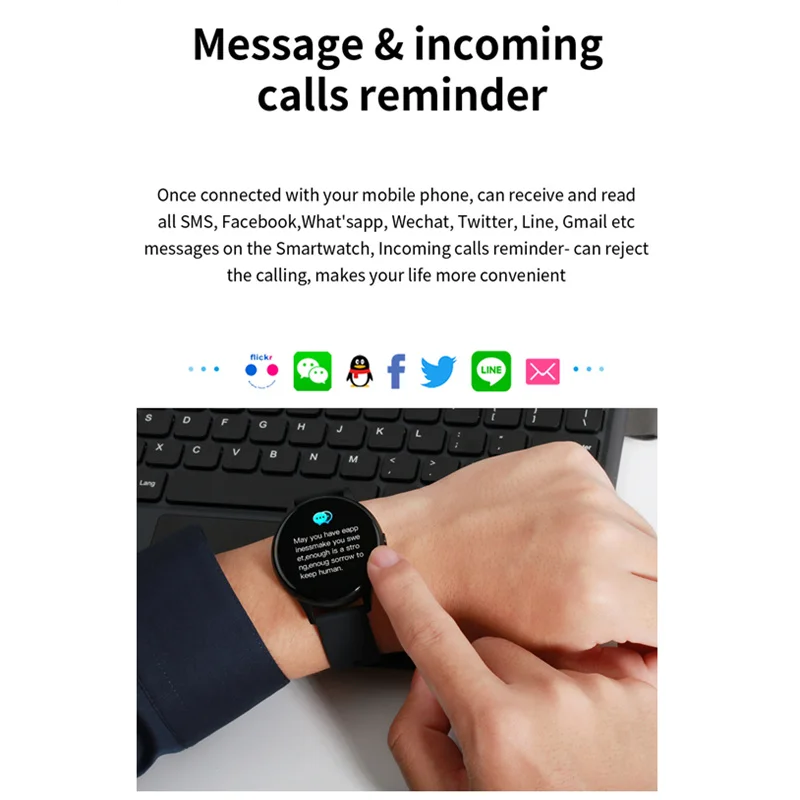 

Woman Smart Watch Blood Pressure Oxygen Heart Rate Monitor Call Whatsapp Reminder 1.3inch IPS Round Screen Fitness Tracker