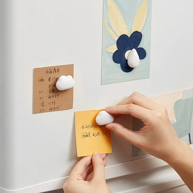 

6 White Creative Cute Cartoon Refrigerator Stickers Home Metal Stickers Magnetic Stickers Gifts Wholesale