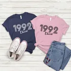 Винтажный подарок для мужчин и женщин на 30-й день рождения 1992, Женская одежда из 100% хлопка, модная футболка с круглым вырезом и коротким рукавом y2k goth