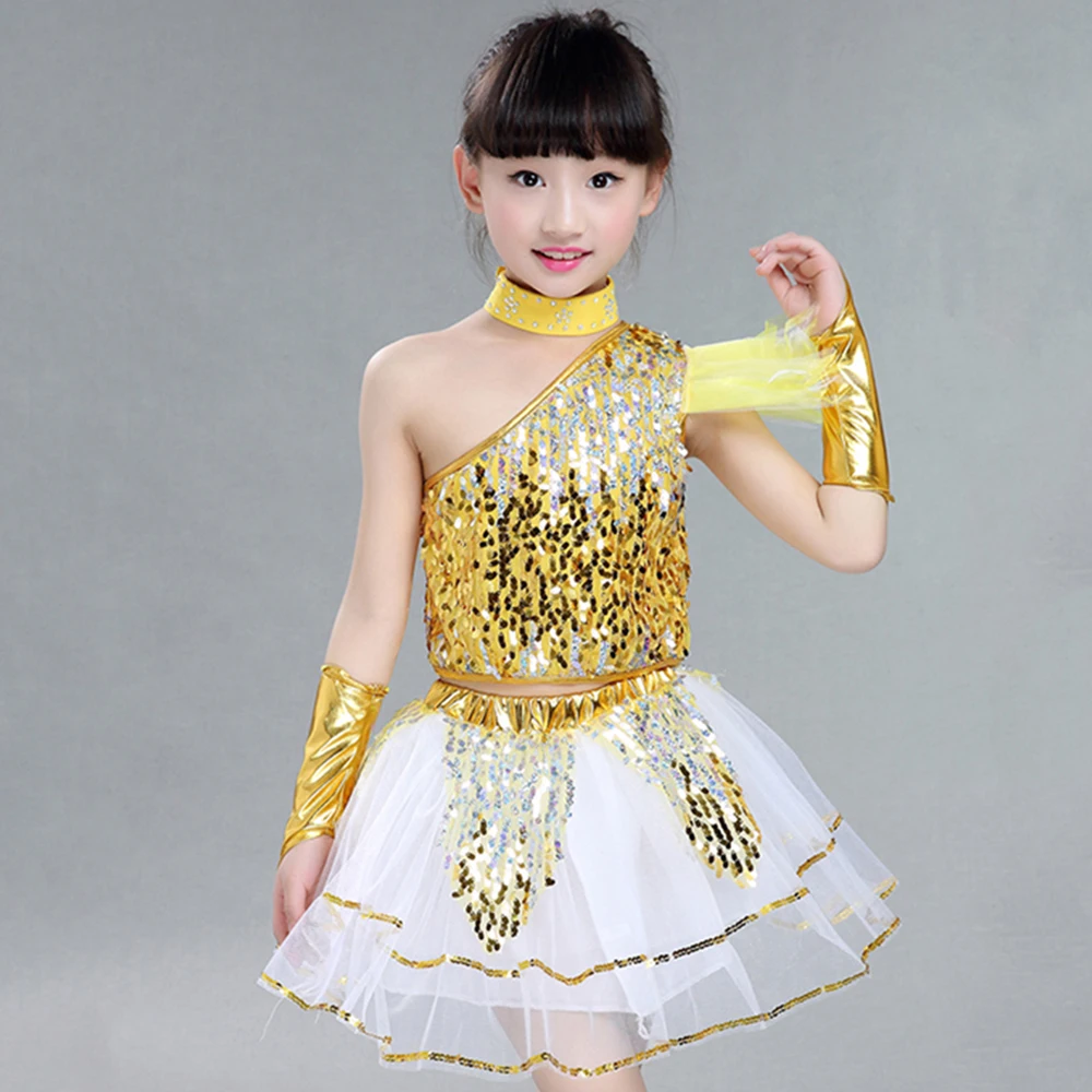 

Children's Dress Latin Dance Dress Kindergarten Sequin Jazz Dance Performance Dress Boys Set Drum Modern Dance Hip-hop Suit