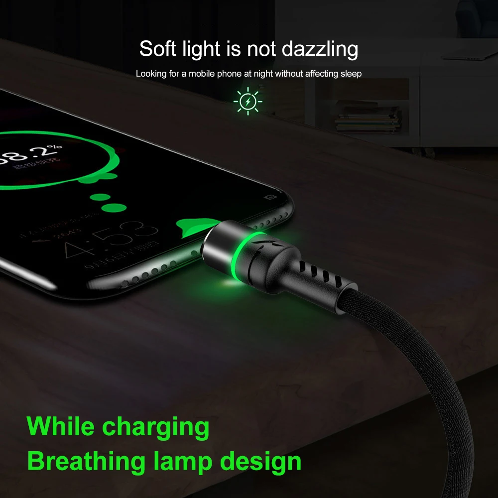Кабель Micro USB Type C 3 А светодиодный для быстрой зарядки Samsung Galaxy Xiaomi Huawei | Мобильные