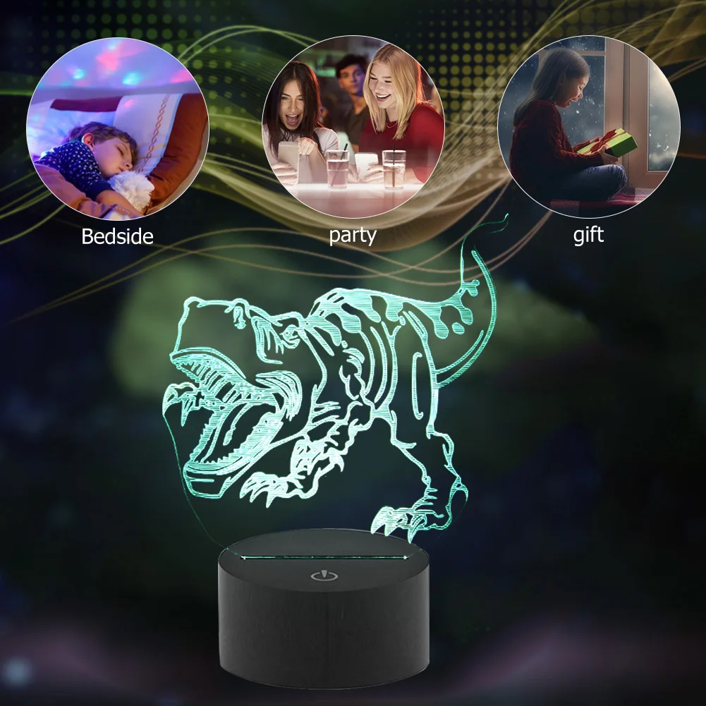 Светодиодный ночсветильник в виде динозавра цветная Настольная лампа с