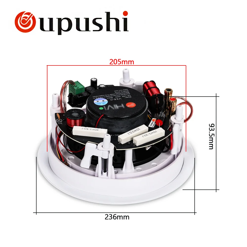 Oupushi VX6-C Bluetooth активный громкоговоритель PA звуковая система 6,5-дюймовый потолочный динамик Bluetooth для домашней музыки