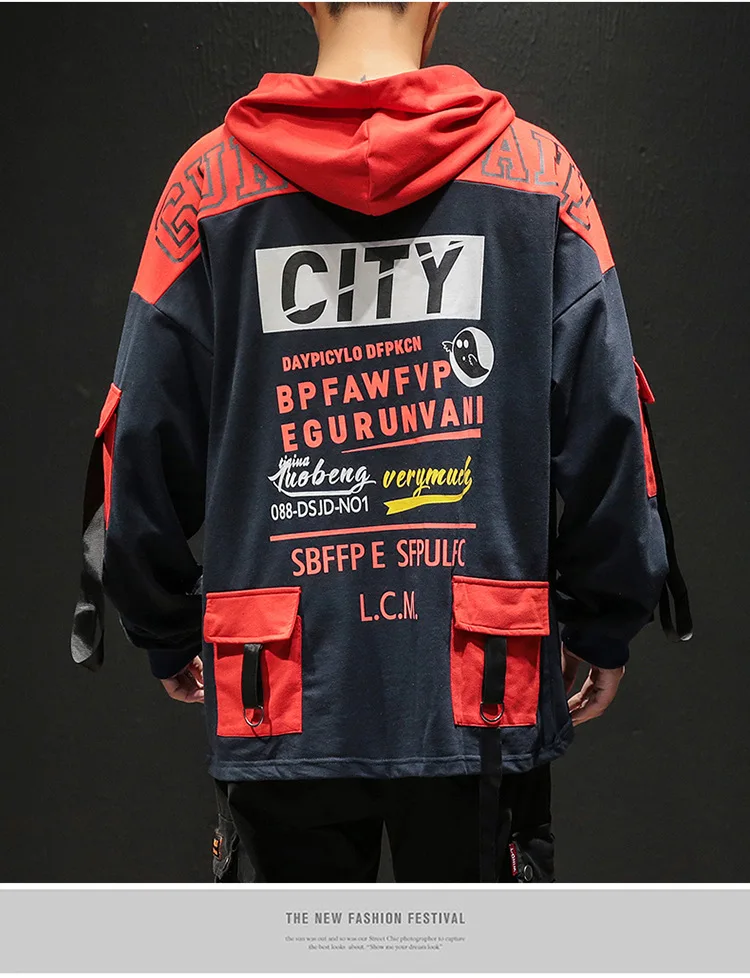 

Fashion Men's Hoodie Spring 2020 Trend Sweatshirt Men's Japanese Street Hip Hop Style Men's Black Hoodie Men's Sweatshirt