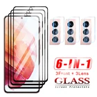 Защитное стекло 6 в 1 для Samsung Galaxy S21, Защита экрана для Samsung Galaxy S20, S21, Fe 5g S20, 5g S20 + S21 +, Len-пленка для камеры