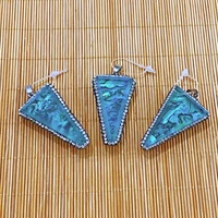 1pcs natural shell cabochons abalone shell beads accessories triangle for charms pendants mother of pearl earring charms