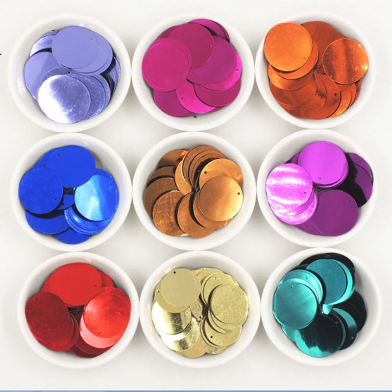 10 г/упак. 30mm пайетки для рукоделия большие круглые блестки с 1 боковым отверстием