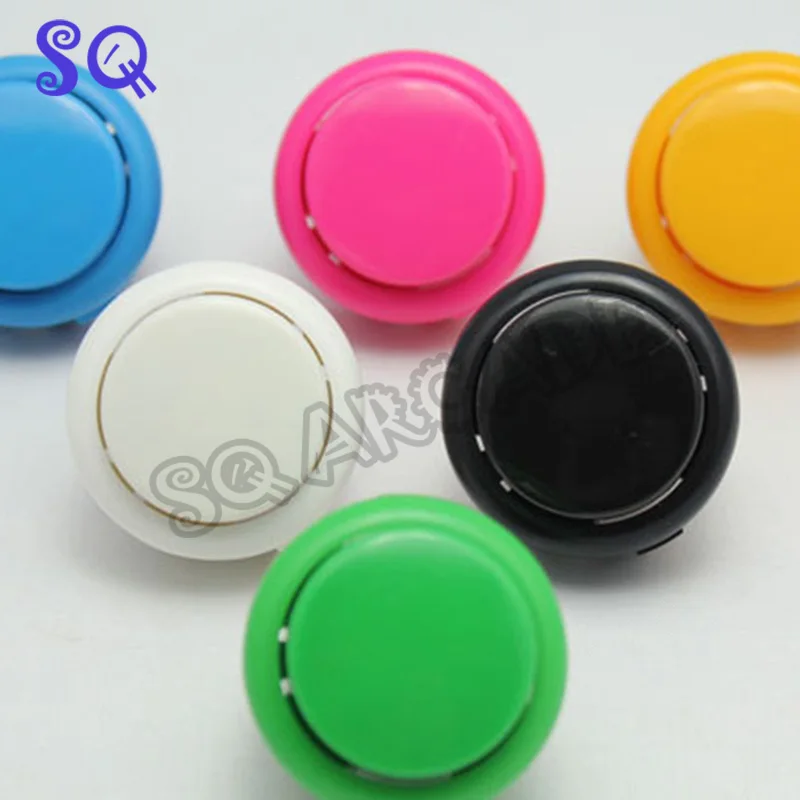 

30mm Round Arcade Push Button plastic switch button Perfect Replace SANWA OBSF-30 OBSN-30 OBSC-24 Button pink/yellow for choose