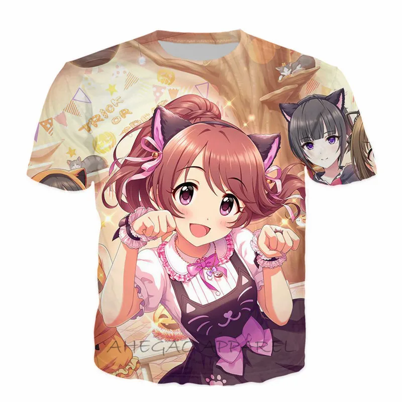 Летняя Праздничная футболка для девочек с аниме героями Харадзюку летняя