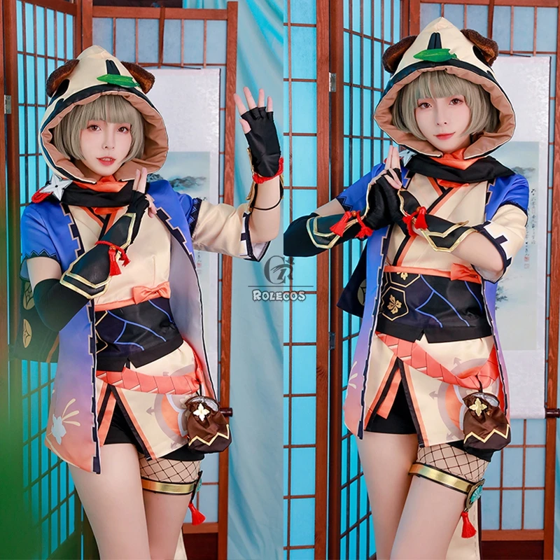 Костюм для косплея ROLECOS Game Genshin Impact Sayu женское платье украшение в виде хвоста юбка