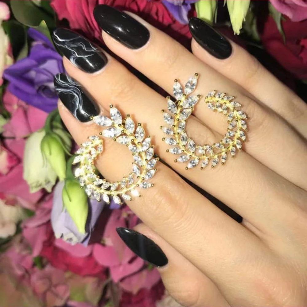 Funmode AAA кубический цирконий серьги гвоздики кристалл девушка для женщин